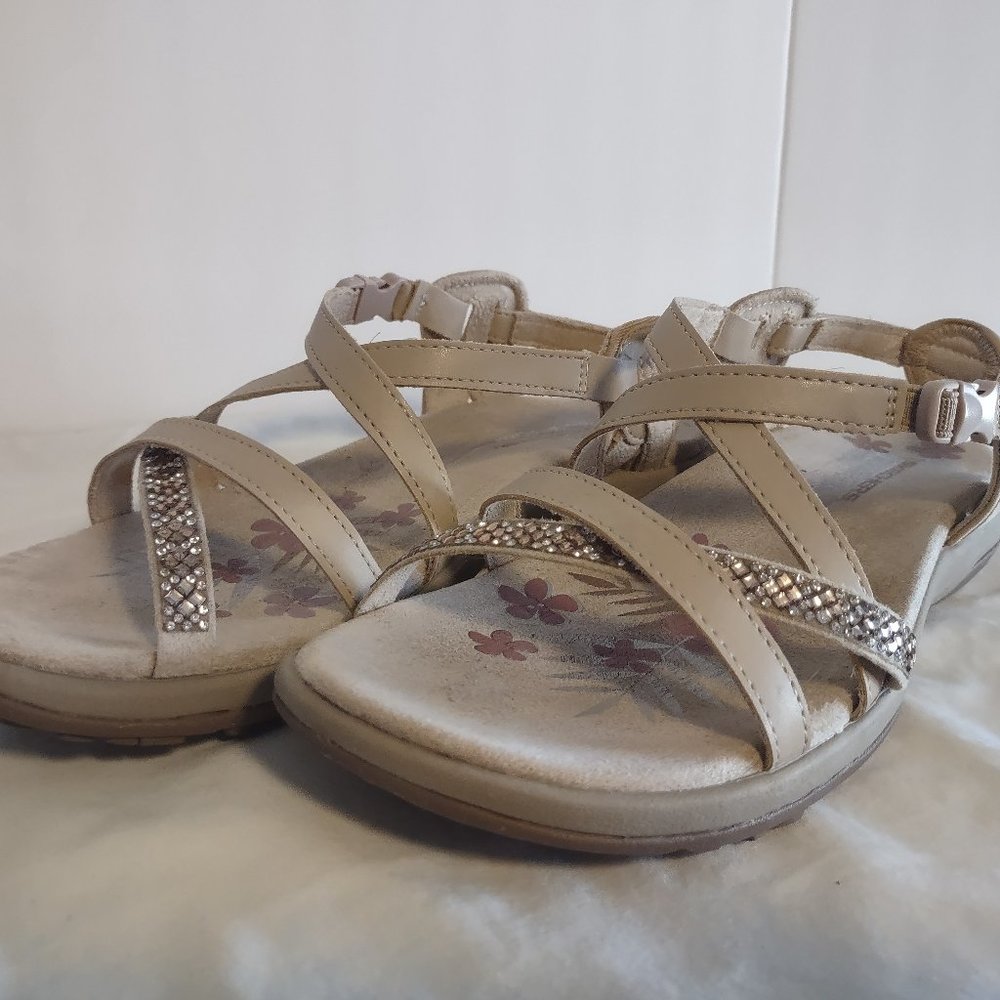 SKECHERS WOMENS SANDALS TAUPE 8.0